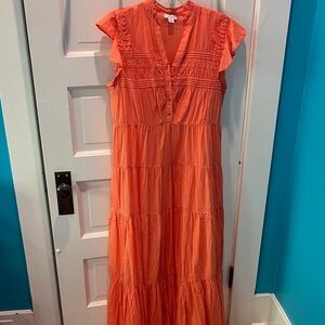 Sundance Orange Maxi Dress with Ruffles